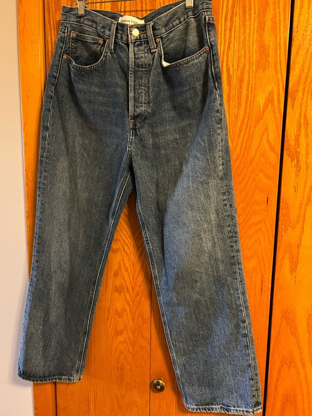 Aritzia Women's Straight-Leg Jeans - Dark Blue Denim